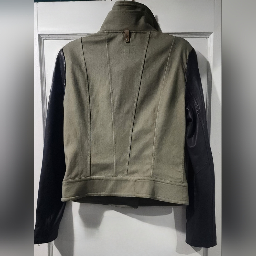 🌷Mackage Women's Andra Moto Canvas Leather Jacket🌷 Like NEW size:S - Picture 8 of 9